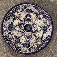 Rund Blå og Naturhvid nuancer på mexicansk håndvask